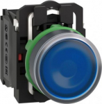 Illuminated push button, Harmony XB5, plastic, blue flush, 22mm, universal LED, plain lens, 1NO + 1N XB5AW36G5 | 3389110136968