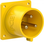 CEE-flanged plug 3x32A (2P+PE) 4h IP44 yellow 70x70 623-4 | 9003399067891