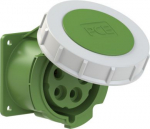 CEE-flanged socket 5x32A (3P+N+PE) 10h IP67 75x75 green 3252-10 | 9003399223679