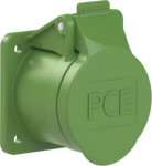 CEE flanged socket 3x32A 4h 24/42VAC 100-200Hz IP44/IP54 TWIST green 55x55 393-4F4V | 9003399869242