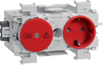Socket-outlet+Surge Wago plug/clamp technique front-mounting in traffic red GS12013020 | 4012740851084