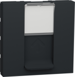 Central plate 1xRJ45, S-One, 2-mod, straight, shutter, Anthracite, New Unica NU941154 | 3606489466992