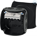 Junction box KF 0404 B 104x104x70mm IP66/67 black halogen free with 5x4mm&sup2; terminal UV resistant 62000050 | 4012591121787