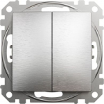2 gang switch 10AX brushed aluminum Sedna Elements SDD170105 | 3606481480507