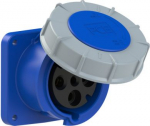 CEE-flanged socket 4x63A (3p+E) 9h IP67 POWER TWIST blue 334-9 | 9003399200120
