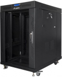 Lanberg | Rack cabinet 19" free-standing 15U/600x800 (flat pack) with glass door, LCD | FF01-6815-12BL | Black FF01-6815-12BL | 5901969430363