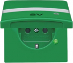 Labelling field 66.7 x 10 mm. Continuous coloured marking (hinged lid and base). With marking. Shuttered. Delivered with sealing ring. IP 44 only in conjunction with cover frames All Weather 44. With screwless terminals. DP (2 P + E) 2CKA002064A0312  ...