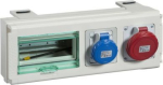 Tap off unit, Canalis KS 100A to 1000A, 8 modules of 18mm, 32A, DIN rail, 3L+N+PE, 2 Schuko power so KSB32CP11D | 3606480005992