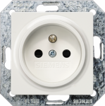 DELTA i-system titanium white Socket outlet 10/16A 250 V with grounding pin with increased touch protection 2-pole according to CEE7 cover plate 55 x 55 mm DELTA switches and socket outlets &ndash; design and quality to perfection from Siemens. Due to its  ...