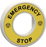 Illuminated marked legend ring, Harmony XB5, 60mm, plastic, yellow, red fixed integral LED, marked E ZBY9W2M330 | 3606489745301
