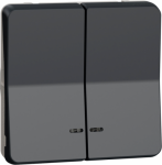 Mureva Styl - double push-button locat LED flush & surface mounting - grey MUR35228 | 3606480789434