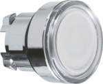 Head for illuminated push button, Harmony XB4, metal, flush, white, 22mm, spring return, plain lens ZB4BW31 | 3389110889697