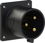 CEE-flanged plug 3x32A (2P+PE) 7h IP44 black 70x70 623-7 | 9003399283710