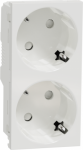 2 German socket-outlet, 2P+E+shutters,16A, 250V, IP21 D, White NU306718A | 3606489454371