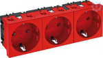 STD-D0 SRO3 Socket 0&deg;, triple protective contact 250V, 10/16A PC Signal red 6120048 | 4012196047345