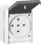 Socket outlet Plexo IP44 - 32 A - 3P+N+E - 230 V - surface mounting - grey 055877 | 3245060558772