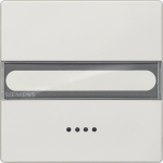 Rocker switch with window, with label for emergency switch for heating, 68x68mm, titanium white, DELTA style 5TG7155 | 4001869218991