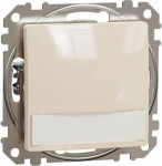 Push-Button, Sedna Design & Elements, 1-way, 10A, with blue locator and label holder, beige SDD112133L | 3606481478894