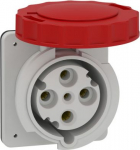 Panel mounting socket, Mureva PK, straight, 63A, 3P+E, 400V, IP67 81682 | 3303430816829