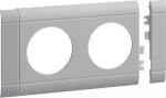 Frontplate 2-gang socket outlet for 80mm lid stackable halogen light grey GB080207035 | 4012740909617