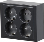 There is 2 times 2-gang socket outlet inserts in one unit. The socket outlet inserts are internally connected. In one socket outlet insert there are terminals for each contact of the socket outlet for max 4 rigid wires. No X-terminals. 2TKA00001614 | ...