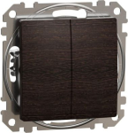 !!! EOL !!! 2-circuits switch 10AX, wood wenge Sedna Elements SDD181105 | 3606481481436