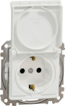 Socket outlet IP44, grounded, with lid, with screw, white Sedna Design SDD211023 | 3606481481825