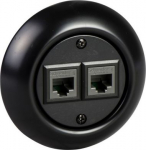 Data outlet 2xRJ45 Cat 6 UTP LexCom, black Renova WDE007161 | 3606480330988