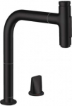 Kitchen mixer with extractor shower Metris Select M71 200 2jet, matt black, sBox 73818670 | 4059625232514