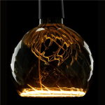 LED bulb, floating globe, twisted, smoky black, E27, 6W, 1900K, 230lm, IP20 1008151 | 4260751130593
