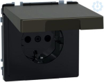 SCHUKO sock.-out. w. hng.lid, IP44,  shut., screwl. term.,mocca metalli MEG2314-6052 | 4042811196660