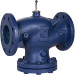 VG221F Globe Valve, 2-Way, DN100, Kvs 130 m&sup3;/h, ISO Flanged,  Brass Plug, EPDM Seals, Stem Up Close VG221F-100C | 3606489646257