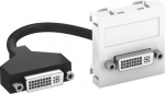 Multimedia Adapteris, DVI ar kabeli, rozete-rozete 45x45mm, PC, dzidri balts, 9010 6104754 | 4012195898719