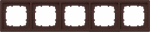 5-fold frame, 366x82mm, Chocolate color, DELTA style 5TG1325-0CH | 4001869553405