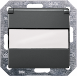 DELTA i-system carbon metallic SCHUKO socket outlet 10/16 A 250 V With screwless Connection terminals with increased touch protection with spring flap 55x 55 mm with labeling field DELTA switches and socket outlets &ndash; design and quality to perfection  ...