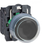 Push button, Harmony XB5, plastic, projecting, black, 22mm, spring return, booted, unmarked, 1NO XB5AP21 | 3389110903676