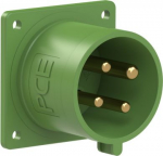 CEE-flanged plug 4x32A (3P+PE) 10h IP44 green 70x70 624-10 | 9003399068072