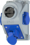 Wall mounted socket 3x16A (2P+PE) 6h IP44, with switch, blue COMBO-POL 96061352