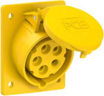 CEE-flanged socket 5x16A(3P+N+PE) 4h IP44/IP54 80x97 sloping yellow 415-4 | 9003399852879
