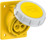 CEE-flanged socket 3x16A(2P+PE) 4h IP67 70x85 sloping yellow 4132-4F78 | 9003399596339