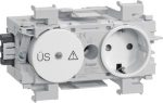 Socket-outlet+SSurge Wago plug/clamp technique front-mounting in traffic white GS12019016 | 4012740993692