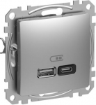 USB charger 3A (A+C), 45W, aluminium, Sedna Design & Elements SDD113404 | 3606482079021