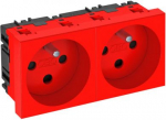 Rozete 0&deg;, 2-vietīga, kodēta ar zemējuma stieni 250V, 10/16A, PC, signālsarkana, 3001 6120314 | 4012196049318