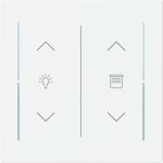 Labeling field with one dimming and one blind icon for keypad 1-4-fold (KK/U4.70.xx).   Available for the design ranges:   - Busch-art linear   - Alba 2CKA006199A0464 | 4011395338735