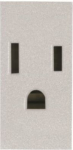 Color: Silver.   Rated voltage: 125 Vac   Rated current: 15A   Type B: 2P + E / NEMA 5-15R   Shuttered for child safety   Screw terminals   Size: 1 module. 2CLA212800N1301 | 8427238077529