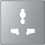 Color: Silver.   Cover plate with universal type figure for universal socket outlet code: 8139. 2CLA853900A1301 | 8427238167565