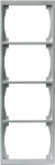 Cover frame 4-gang Aluminium - Impressivo 2TKA000404G1 | 6418677328121