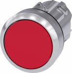Pushbutton, 22 mm, round, metal, shiny, red, pushbutton, flat momentary contact type 3SU1050-0AB20-0AA0 | 4011209964785