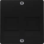 Cover plate with shutter for support plates, Modular jack connector, soft black, DELTA i-system 5TG2056-0SB | 4001869583815