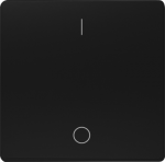 Rocker switch with symbols IO, 2-pole, 3-pole, 55x55mm, soft black, DELTA i-system 5TG6201-0SB40 | 4001869583907